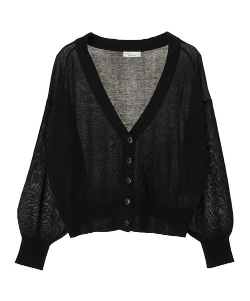 earth music&ecology(アースミュージックアンドエコロジー)の「Vネックニットカーディガン(カーディガン/ボレロ・レディース・ブラック/イエロー/ラベンダー/アイボリー・FREE)」の6枚目の写真