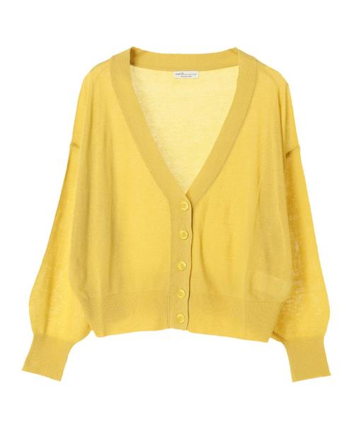 earth music&ecology(アースミュージックアンドエコロジー)の「Vネックニットカーディガン(カーディガン/ボレロ・レディース・ブラック/イエロー/ラベンダー/アイボリー・FREE)」の7枚目の写真