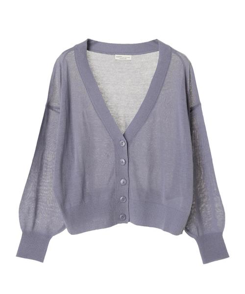 earth music&ecology(アースミュージックアンドエコロジー)の「Vネックニットカーディガン(カーディガン/ボレロ・レディース・ブラック/イエロー/ラベンダー/アイボリー・FREE)」の8枚目の写真