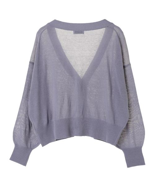 earth music&ecology(アースミュージックアンドエコロジー)の「Vネックニットカーディガン(カーディガン/ボレロ・レディース・ブラック/イエロー/ラベンダー/アイボリー・FREE)」の10枚目の写真