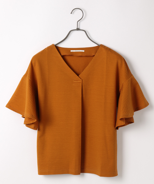 laboratory work(ラボラトリーワーク)の「サッカーストライプ袖フレア プルオーバー(Tシャツ/カットソー・レディース・ホワイト/サックスブルー/オレンジ・MEDIUM)」の7枚目の写真