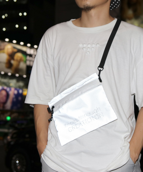 knock through abstraction（ノックスルーアブストラクション）の「【knock through abstraction/ノックスルーアブストラクション】reflection fabric sacoche（ショルダーバッグ・メンズ・ホワイト/ブラック・FREE）」の15枚目の写真