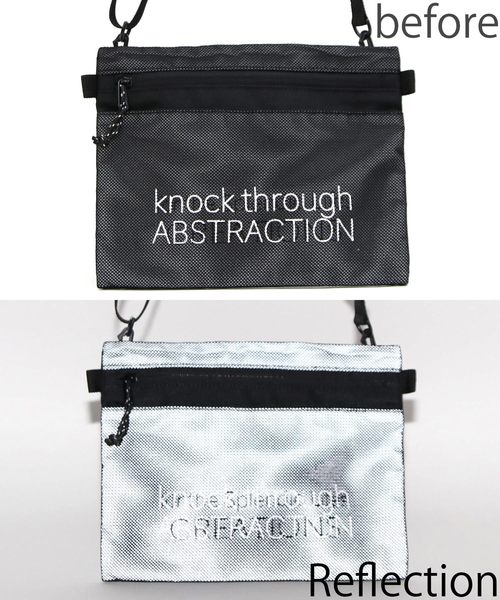 knock through abstraction（ノックスルーアブストラクション）の「【knock through abstraction/ノックスルーアブストラクション】reflection fabric sacoche（ショルダーバッグ・メンズ・ホワイト/ブラック・FREE）」の12枚目の写真