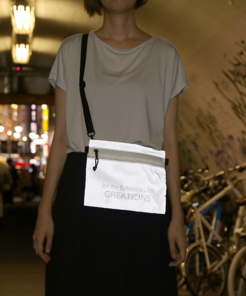 knock through abstraction（ノックスルーアブストラクション）の「【knock through abstraction/ノックスルーアブストラクション】reflection fabric sacoche（ショルダーバッグ・メンズ・ホワイト/ブラック・FREE）」の22枚目の写真