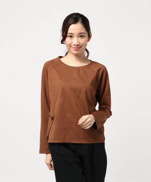 VIBGYOR Women(ヴィブジョー ウィメン)の「スムースポンチ BIGプルオーバー (LC)(Tシャツ/カットソー・レディース・ブラック/ブラウン/テラコッタ・FREE)」の2枚目の写真