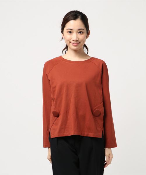 VIBGYOR Women(ヴィブジョー ウィメン)の「スムースポンチ BIGプルオーバー (LC)(Tシャツ/カットソー・レディース・ブラック/ブラウン/テラコッタ・FREE)」の3枚目の写真