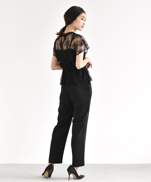 kaene チュール×レースキャミオールインワンセットアップ　黒　36（M） kaene チュール×レースキャミオールインワンセットアップ 黒 36（M