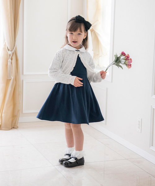 Catherine Cottage（キャサリンコテージ）の「白襟ワンピース（ワンピース・キッズ・ブラック/ネイビー/レッド/ライラック・110/120/130/140/150/160）」の13枚目の写真