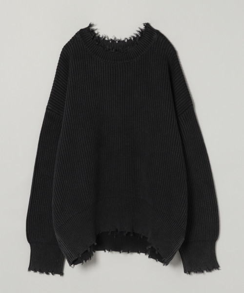 JEANASIS(ジーナシス)の「5Gクラッシュアゼニット/822716(ニット/セーター・レディース・チャコールグレー/イエロー/ライトベージュ/ライトパープル・FREE)」の2枚目の写真