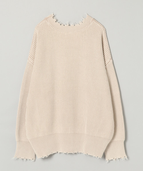 JEANASIS(ジーナシス)の「5Gクラッシュアゼニット/822716(ニット/セーター・レディース・チャコールグレー/イエロー/ライトベージュ/ライトパープル・FREE)」の5枚目の写真