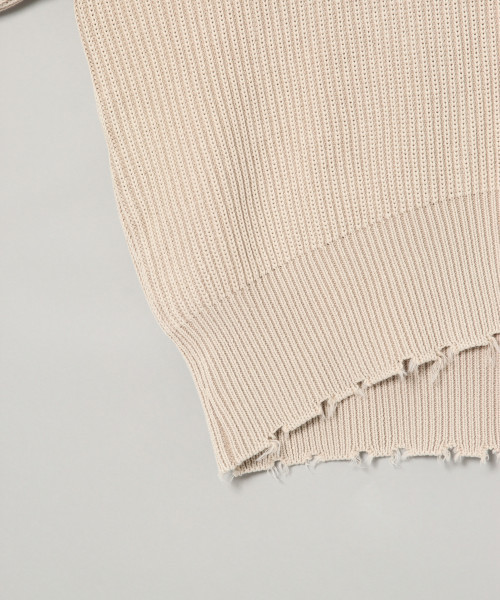 JEANASIS(ジーナシス)の「5Gクラッシュアゼニット/822716(ニット/セーター・レディース・チャコールグレー/イエロー/ライトベージュ/ライトパープル・FREE)」の9枚目の写真