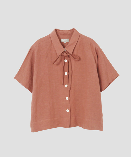 MARGARET HOWELL（マーガレットハウエル）の「SOFT LINEN（シャツ/ブラウス・レディース・ホワイト/レッド系その他/チャコール・1/2）」の3枚目の写真