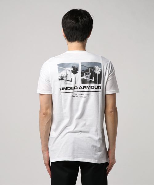 UNDER ARMOUR（アンダーアーマー）の「メンズトレーニングTシャツ / ショートスリーブスプリットヘム<ORIGINATORS PHOTOREA＞（Tシャツ/カットソー・メンズ・ホワイト×ブラック・XL/3XL/MD/SM/LG）」の3枚目の写真