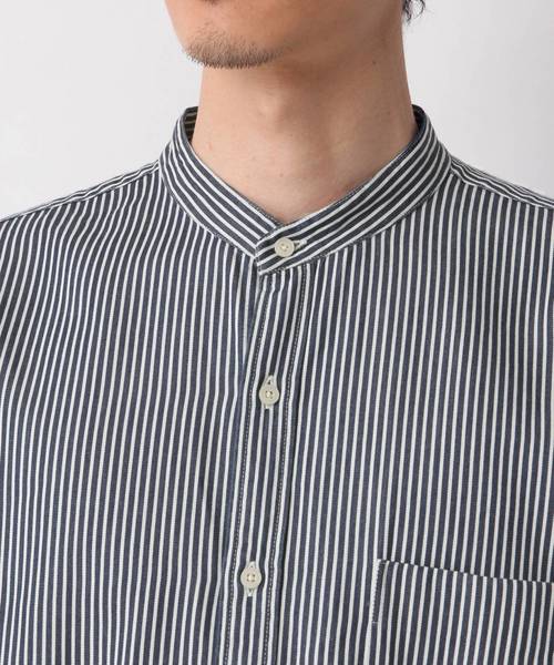 GLOBAL WORK（グローバルワーク）の「デニムバンドカラーシャツ/817762（シャツ/ブラウス・メンズ・ブルー系その他7/ブルー・SMALL/MEDIUM/LARGE/X-LARGE）」の5枚目の写真