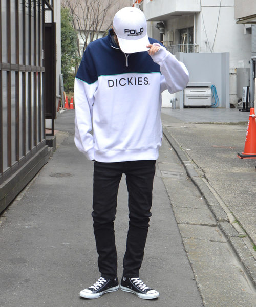 Dickies(ディッキーズ)の「Dickies/ ディッキーズ 裏毛刺繍入りパイピングリラックスフィット配色ZIPトレーナー(スウェット・メンズ・ホワイト/ネイビー/グレー/レッド・M/L/XL)」の15枚目の写真