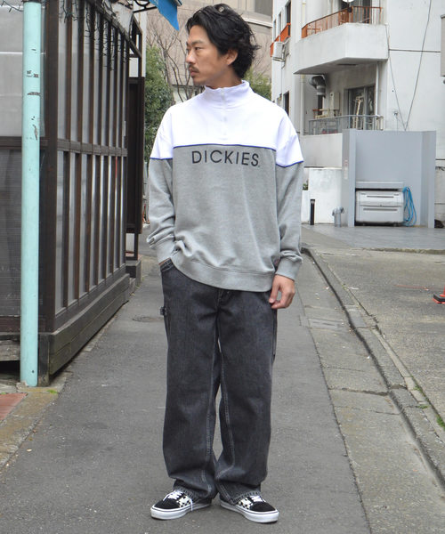 Dickies(ディッキーズ)の「Dickies/ ディッキーズ 裏毛刺繍入りパイピングリラックスフィット配色ZIPトレーナー(スウェット・メンズ・ホワイト/ネイビー/グレー/レッド・M/L/XL)」の16枚目の写真