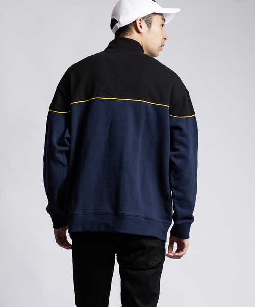 Dickies(ディッキーズ)の「Dickies/ ディッキーズ 裏毛刺繍入りパイピングリラックスフィット配色ZIPトレーナー(スウェット・メンズ・ホワイト/ネイビー/グレー/レッド・M/L/XL)」の21枚目の写真