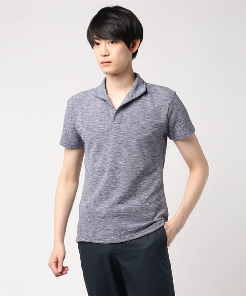 おしゃれスタ(オシャレスタ)の「ボーダージャカードワイヤーデザインスキッパー半袖シャツ(SS)(シャツ/ブラウス・メンズ・ホワイト/ブラック/ネイビー・M/L)」の8枚目の写真