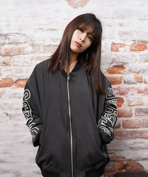 おしゃれスタ(オシャレスタ)の「ビッグシルエットピーチMA-1(KU)(MA-1・メンズ・ベージュ/ブラック系その他/ブラック・M/L)」の2枚目の写真