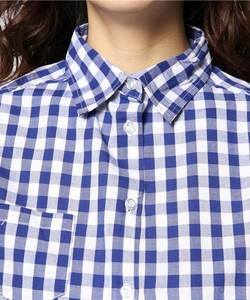 WEGO（ウィゴー）の「WEGO/クロップド半袖シャツ（シャツ/ブラウス・レディース・ホワイト/ブラック/ブルー/レッド・FREE）」の8枚目の写真