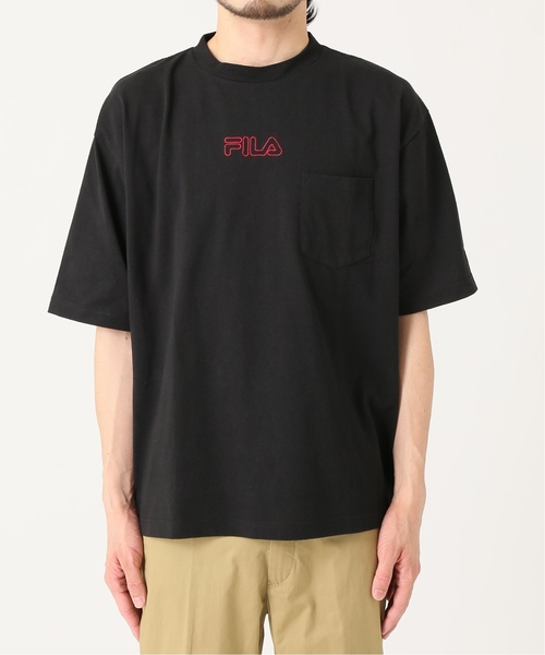 FILA（フィラ）の「FILA / フィラ 別注 エンブロイダリーロゴ ポケット Tシャツ（Tシャツ/カットソー・メンズ・ホワイト/ブラック・LARGE/MEDIUM/X-LARGE）」の3枚目の写真