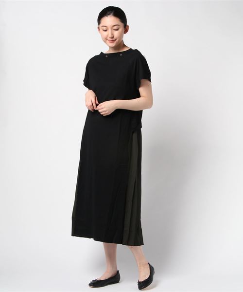 INTERPLANET（インタープラネット）の「ＢＡＣＫプリーツ裏毛半袖ワンピース（ワンピース・レディース・ブラック/グレー/モカ・FREE）」の12枚目の写真