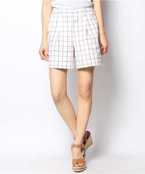 BEAMS LIGHTS Women's（ビームスライツ ウィメンズ）の「BEAMS LIGHTS / ツイルチェック ショートパンツ（その他パンツ・レディース・ネイビー/オフホワイト・38/36）」の11枚目の写真
