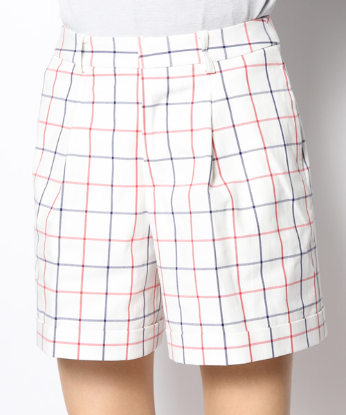 BEAMS LIGHTS Women's（ビームスライツ ウィメンズ）の「BEAMS LIGHTS / ツイルチェック ショートパンツ（その他パンツ・レディース・ネイビー/オフホワイト・38/36）」の4枚目の写真