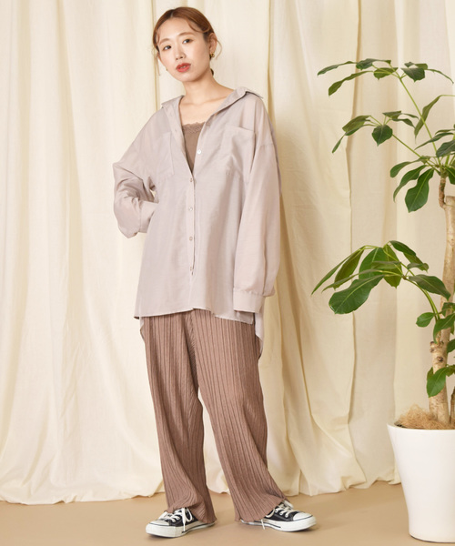 w closet（ダブルクローゼット）の「ＢＩＧシャツはおり（シャツ/ブラウス・レディース・ミント/ラベンダー/グレイッシュベージュ・FREE）」の20枚目の写真