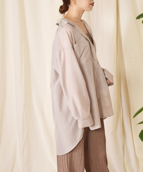 w closet（ダブルクローゼット）の「ＢＩＧシャツはおり（シャツ/ブラウス・レディース・ミント/ラベンダー/グレイッシュベージュ・FREE）」の13枚目の写真