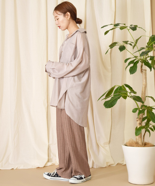 w closet（ダブルクローゼット）の「ＢＩＧシャツはおり（シャツ/ブラウス・レディース・ミント/ラベンダー/グレイッシュベージュ・FREE）」の7枚目の写真