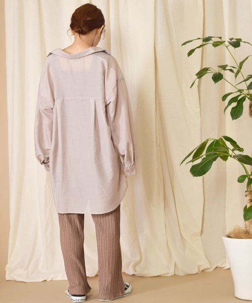 w closet（ダブルクローゼット）の「ＢＩＧシャツはおり（シャツ/ブラウス・レディース・ミント/ラベンダー/グレイッシュベージュ・FREE）」の10枚目の写真