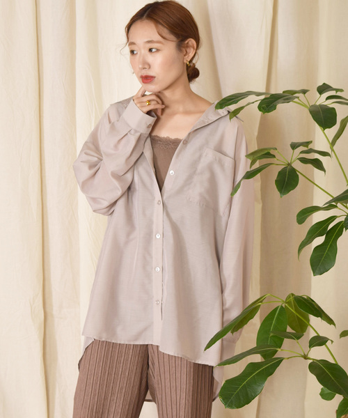 w closet（ダブルクローゼット）の「ＢＩＧシャツはおり（シャツ/ブラウス・レディース・ミント/ラベンダー/グレイッシュベージュ・FREE）」の17枚目の写真