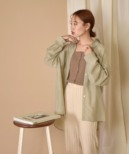 w closet（ダブルクローゼット）の「ＢＩＧシャツはおり（シャツ/ブラウス・レディース・ミント/ラベンダー/グレイッシュベージュ・FREE）」の21枚目の写真