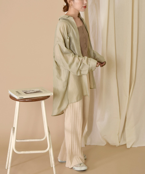 w closet（ダブルクローゼット）の「ＢＩＧシャツはおり（シャツ/ブラウス・レディース・ミント/ラベンダー/グレイッシュベージュ・FREE）」の5枚目の写真