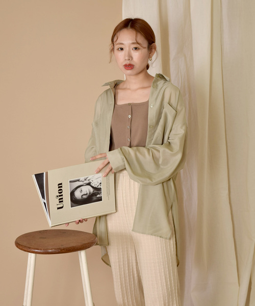 w closet（ダブルクローゼット）の「ＢＩＧシャツはおり（シャツ/ブラウス・レディース・ミント/ラベンダー/グレイッシュベージュ・FREE）」の8枚目の写真