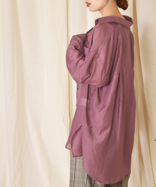 w closet（ダブルクローゼット）の「ＢＩＧシャツはおり（シャツ/ブラウス・レディース・ミント/ラベンダー/グレイッシュベージュ・FREE）」の18枚目の写真