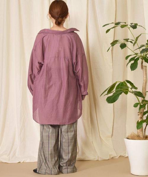 w closet（ダブルクローゼット）の「ＢＩＧシャツはおり（シャツ/ブラウス・レディース・ミント/ラベンダー/グレイッシュベージュ・FREE）」の22枚目の写真