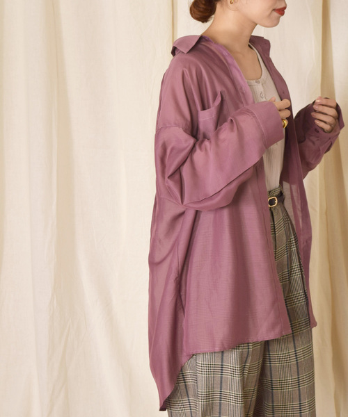 w closet（ダブルクローゼット）の「ＢＩＧシャツはおり（シャツ/ブラウス・レディース・ミント/ラベンダー/グレイッシュベージュ・FREE）」の15枚目の写真