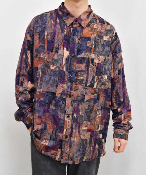 kutir（クティール）の「柄シャツ（シャツ/ブラウス・メンズ・ダークブラウン/ベージュ/ネイビー/グレー/ダークパープル/ライトベージュ・MEDIUM/LARGE）」の6枚目の写真