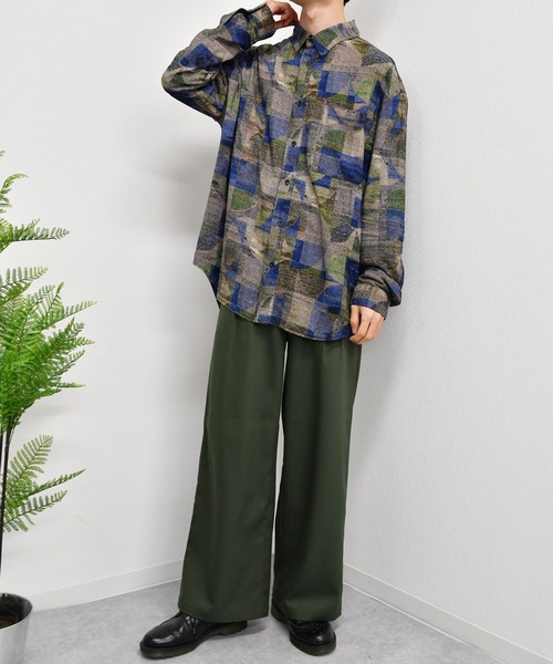 kutir（クティール）の「柄シャツ（シャツ/ブラウス・メンズ・ダークブラウン/ベージュ/ネイビー/グレー/ダークパープル/ライトベージュ・MEDIUM/LARGE）」の7枚目の写真