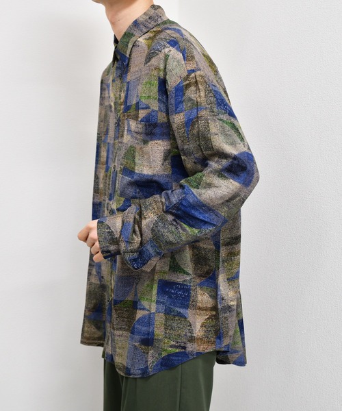 kutir（クティール）の「柄シャツ（シャツ/ブラウス・メンズ・ダークブラウン/ベージュ/ネイビー/グレー/ダークパープル/ライトベージュ・MEDIUM/LARGE）」の12枚目の写真