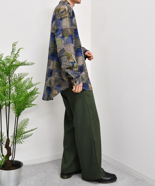 kutir（クティール）の「柄シャツ（シャツ/ブラウス・メンズ・ダークブラウン/ベージュ/ネイビー/グレー/ダークパープル/ライトベージュ・MEDIUM/LARGE）」の8枚目の写真