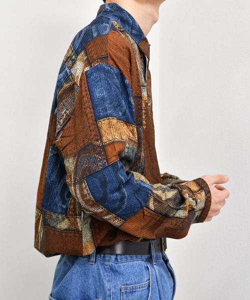 kutir（クティール）の「柄シャツ（シャツ/ブラウス・メンズ・ダークブラウン/ベージュ/ネイビー/グレー/ダークパープル/ライトベージュ・MEDIUM/LARGE）」の20枚目の写真