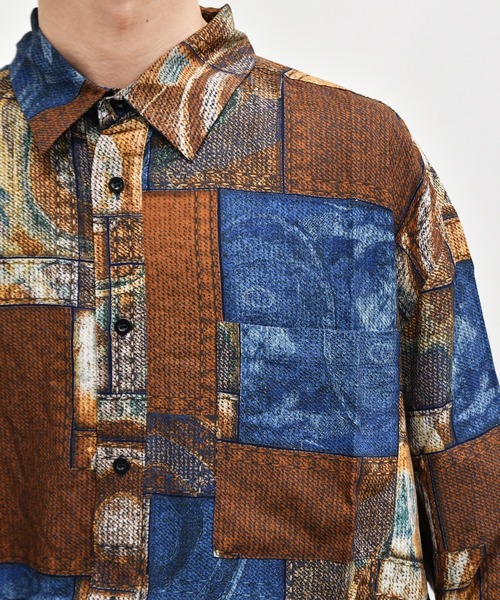 kutir（クティール）の「柄シャツ（シャツ/ブラウス・メンズ・ダークブラウン/ベージュ/ネイビー/グレー/ダークパープル/ライトベージュ・MEDIUM/LARGE）」の22枚目の写真