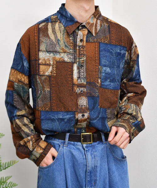 kutir（クティール）の「柄シャツ（シャツ/ブラウス・メンズ・ダークブラウン/ベージュ/ネイビー/グレー/ダークパープル/ライトベージュ・MEDIUM/LARGE）」の19枚目の写真