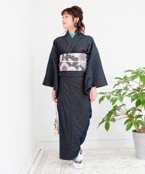 KYOETSU（キョウエツ）の「レディースデニム着物（着物・レディース・ブルー/ブラック/インディゴブルー・L/M）」の12枚目の写真