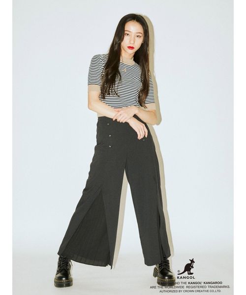 KANGOL（カンゴール）の「KANGOLハーフスリーブニット（ニット/セーター・レディース・ブラック/ベージュ/パープル/ピンク・MEDIUM）」の9枚目の写真