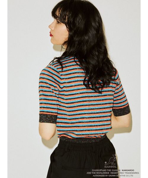 KANGOL（カンゴール）の「KANGOLハーフスリーブニット（ニット/セーター・レディース・ブラック/ベージュ/パープル/ピンク・MEDIUM）」の10枚目の写真