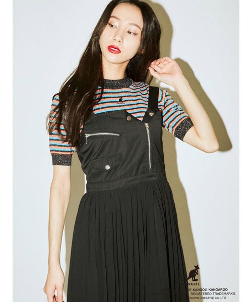 KANGOL（カンゴール）の「KANGOLハーフスリーブニット（ニット/セーター・レディース・ブラック/ベージュ/パープル/ピンク・MEDIUM）」の11枚目の写真